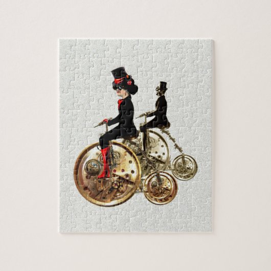 Steampunk-Frau Penny farthings-Geschenke von Leah Puzzle (Vertikal)