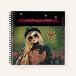 Steampunk Frau Plato Quote Black Journal Notizblock
