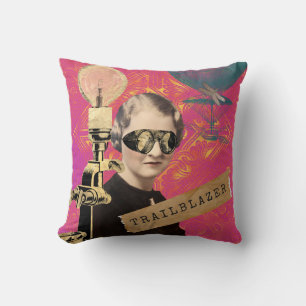 Steampunk-Frau Wegbereiterin Pop-Art Kissen