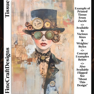 Steampunk-Frauen-Collage-Porträt DJ9R Decoupage Seidenpapier