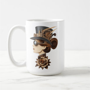 Steampunk: Frauen stehen der modernen Kunst gegenü Kaffeetasse