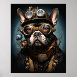 STEAMPUNK FRENCH BULLDOG POSTER