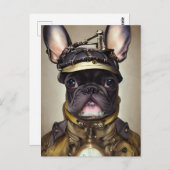 Steampunk French Bulldog Postkarte (Vorne/Hinten)
