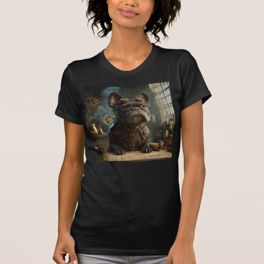 Steampunk Frenchie (Edition 1) - Damen Slim Fit T-Shirt (Vorderseite)