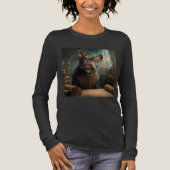 Steampunk Frenchie (Edition 2) - Long Sleeve Tri-Blend Shirt (Vorderseite)