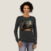 Steampunk Frenchie (Edition 2) - Long Sleeve Tri-Blend Shirt (Volle Vorderseite)