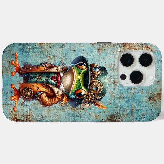 Steampunk Frog Case-Mate iPhone Hülle (Rückseite (Horizontal))