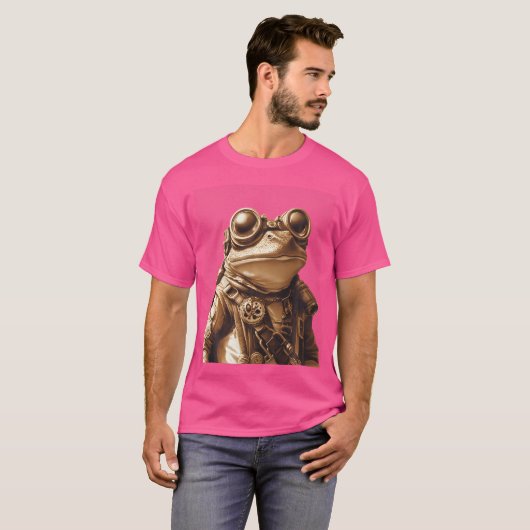 Steampunk Frog Fantasy Art T-Shirt (Vorne ganz)