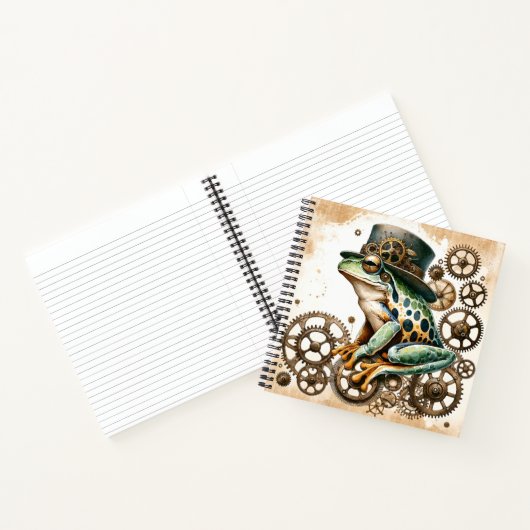 Steampunk Frog & Gears Spiral Notebook Notizblock (Innenseite)