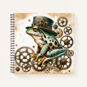 Steampunk Frog & Gears Spiral Notebook Notizblock (Vorderseite)