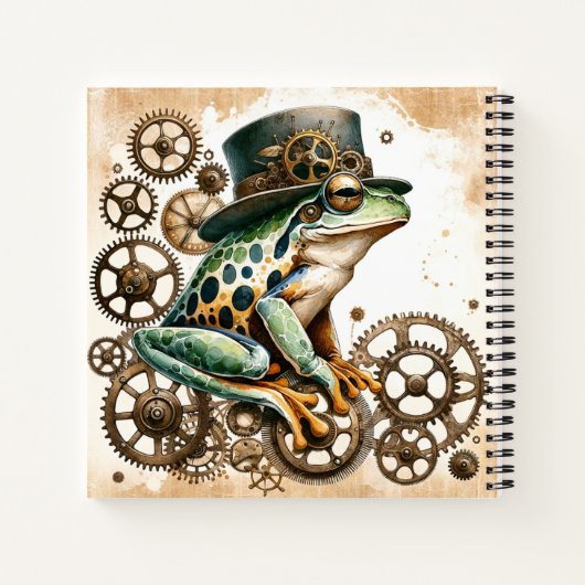 Steampunk Frog & Gears Spiral Notebook Notizblock (Rückseite)