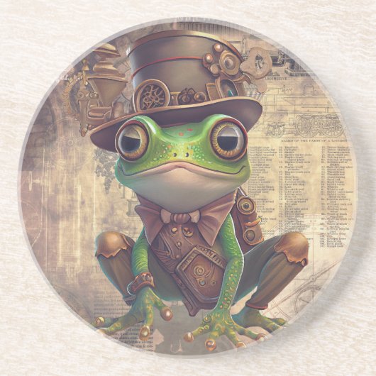 Steampunk Frog Getränkeuntersetzer (Vorne)