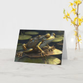 Steampunk Frog | Gotische Kunst Karte (Gelbe Blume)