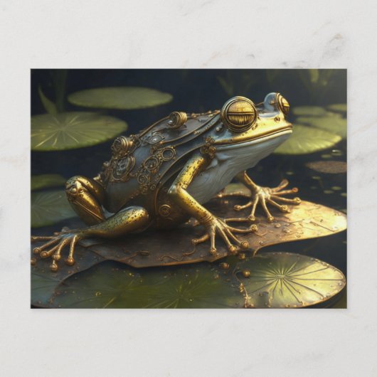 Steampunk Frog | Gotische Kunst Postkarte (Vorderseite)