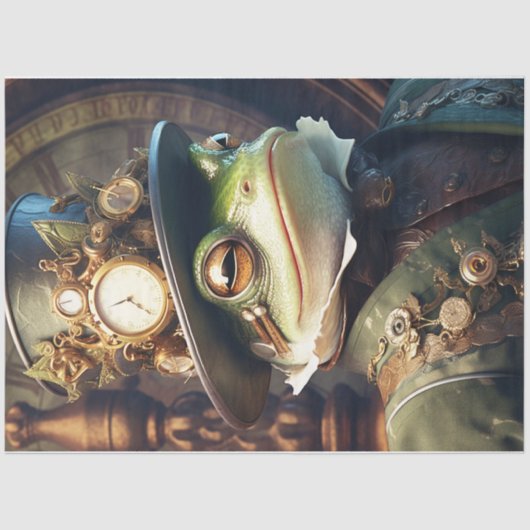 Steampunk Frog Head Seidenpapier (Vorderseite)