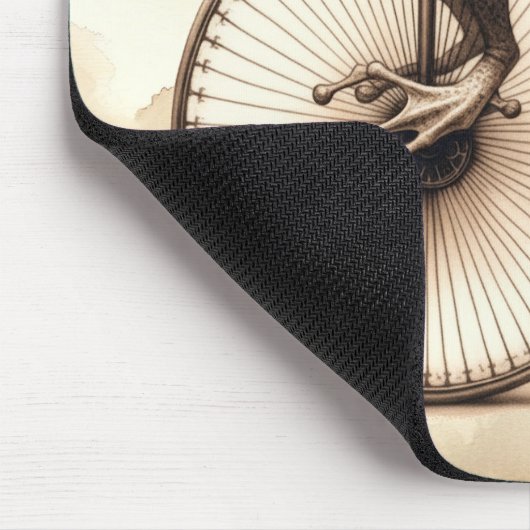 Steampunk Frog Reiten eines Penny-Farthing-Bike Mousepad (Ecke)