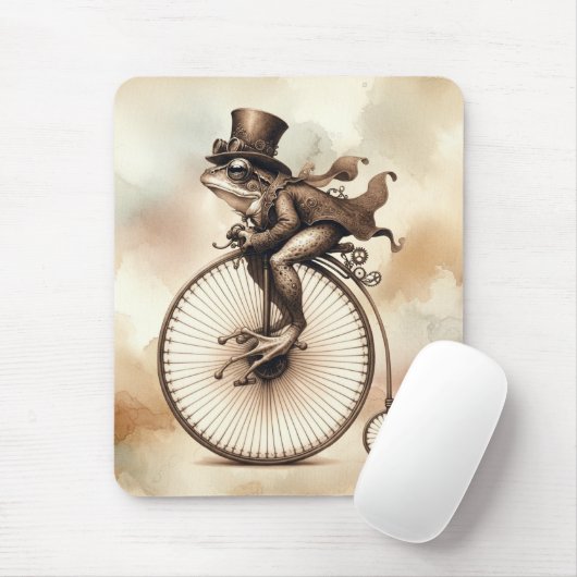 Steampunk Frog Reiten eines Penny-Farthing-Bike Mousepad (Mit Mouse)