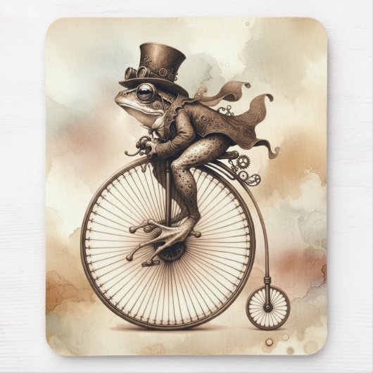Steampunk Frog Reiten eines Penny-Farthing-Bike Mousepad (Vorne)