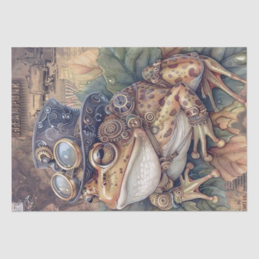 Steampunk Frog Seidenpapier (Vorderseite)