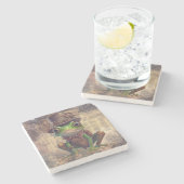 Steampunk Frog Steinuntersetzer (Seitenansicht)