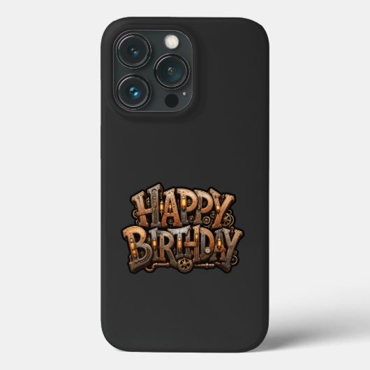 Steampunk Frohe Geburtstag Lettering Case-Mate iPhone Hülle (Rückseite)