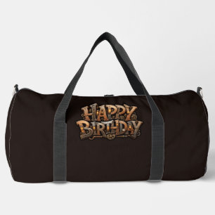 Steampunk Frohe Geburtstag Lettering Duffle Bag