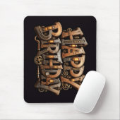 Steampunk Frohe Geburtstag Lettering Mousepad (Mit Mouse)