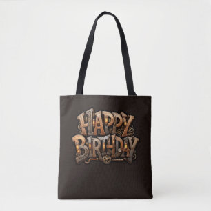 Steampunk Frohe Geburtstag Lettering Tasche