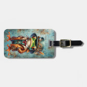 Steampunk-Frosch Gepäckanhänger nach Maß (Vorderseite horizontal)
