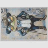Steampunk Frosch in besten blauen Kleidern R6F Dec Seidenpapier (Vorderseite)