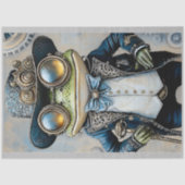 Steampunk Frosch in besten blauen Kleidern R6H Dec Seidenpapier (Vorderseite)