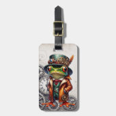 Steampunk-Frosch und Zahnräder  Gepäckanhänger (Vorderseite vertikal)