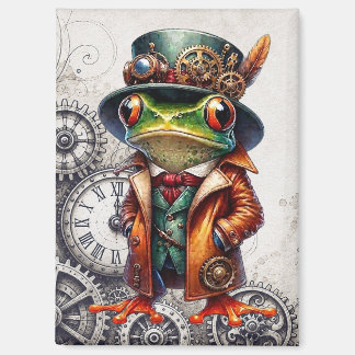Steampunk-Frosch und Zahnräder Magnet