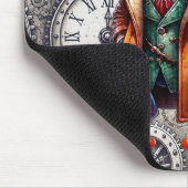 Steampunk-Frosch und Zahnräder  Mousepad (Ecke)