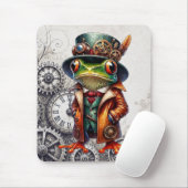 Steampunk-Frosch und Zahnräder  Mousepad (Mit Mouse)
