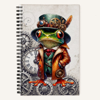 Steampunk-Frosch und Zahnräder Notizblock