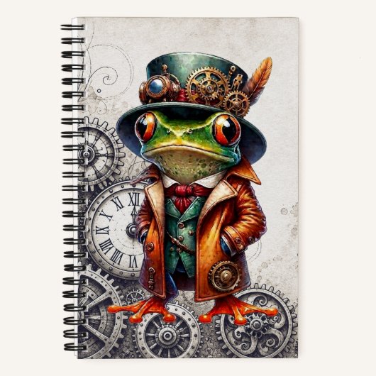 Steampunk-Frosch und Zahnräder  Notizblock (Vorderseite)