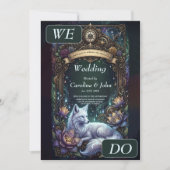 Steampunk-Fuchs-Hochzeitsrahmen. Einladung (Vorderseite)