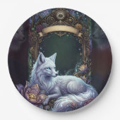 Steampunk-Fuchs-Hochzeitsrahmen.  Pappteller (Vorderseite)