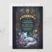 Steampunk-Fuchs-Hochzeitsrahmen. Save The Date (Vorderseite)