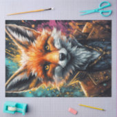 Steampunk-Fuchs-Porträt-Decoupage Seidenpapier (Basteln)