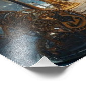 Steampunk Futuristic Ancient City mit Qualle Fotodruck (Ecke)