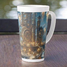 Steampunk Futuristic Ancient City mit Qualle Milchtasse