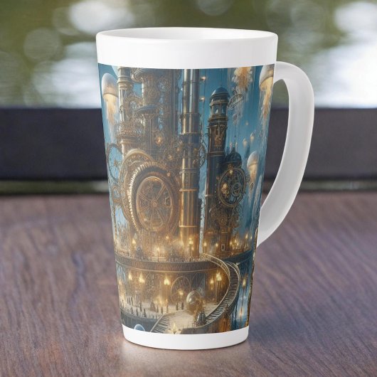 Steampunk Futuristic Ancient City mit Qualle Milchtasse