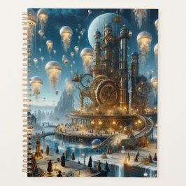 Steampunk Futuristic Ancient City mit Qualle Planer