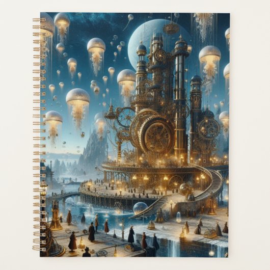 Steampunk Futuristic Ancient City mit Qualle Planer (Vorderseite)