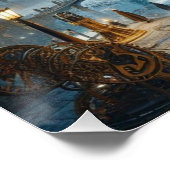 Steampunk Futuristic Ancient City mit Qualle Poster (Ecke)