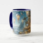 Steampunk Futuristic Ancient City mit Qualle Tasse (Vorderseite Links)