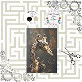 Steampunk-Futuristik-Giraffe Seidenpapier