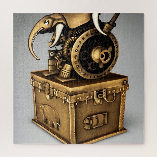 Steampunk Ganesh Elephant Timetravel Device Puzzle (Vertikal)